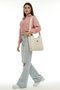 Zoozie Bags Bolso Tote de Lona Color Crema